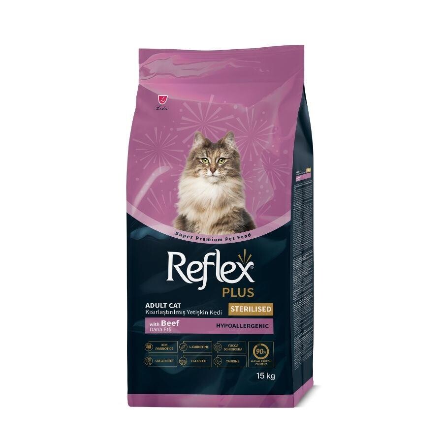 Reflex Plus Biftekli Kısırlaştırılmış Yetişkin Kedi Maması 15 KG | SRC: Barcode: 8698995037167